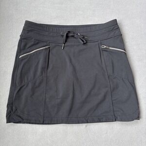 Athleta Metro Skort Womens Small Black Knit Jersey Active Zip Pocket Lined Skirt
